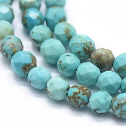 Howlite Natural Magnesite Beads Strands, Dyed & Heated, Round, 3.5~4mm, Hole: 0.8mm, about 98pcs/Strand, 15.35 inch(39cm)