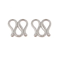 Нержавеющая Сталь Цвет Не тускнеет 304 застежки S-образной формы из нержавеющей стали, цвет нержавеющей стали, 8x7x0.8 мм