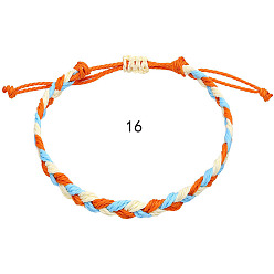16 Bohemian Twisted Braided Bracelet for Women and Men with Wave Charm