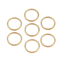 Golden Ion Plating(IP) 304 Stainless Steel Closed Jump Rings, Round, Golden, 22 Gauge, 7x0.6mm