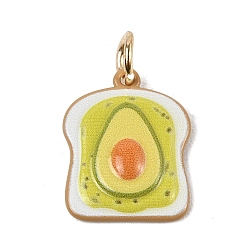 Avocado Латунь эмаль подвески, фруктовые прелести, золотые, авокадо, 18.5x14.5x3.5 мм, отверстие : 1 мм