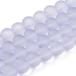 Лиловый Нити из прозрачных стеклянных бусин, окрашенных методом запекания в сиреневый цвет, 8 мм, отверстие : 1.3~1.6 мм, около 99 шт / нитка, 31.4 дюйм