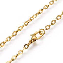 Golden Iron Cable Chains Necklace Making, with Lobster Clasps, Unwelded, Golden, 27.5 inch(70cm)