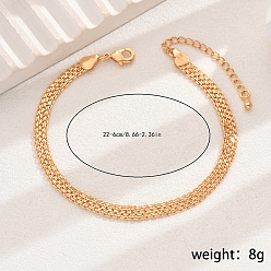 Золотой Старинные латунные сетчатые браслеты на ногу для женщин, повседневная, вечеринка, пляжный отдых, золотые, 8-5/8 дюйм (22 см)