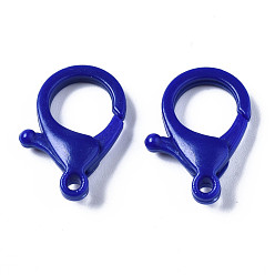 Синий Непрозрачные акриловые застежки в виде когтей лобстера, синие, 25x18x6 мм, отверстие : 2 мм