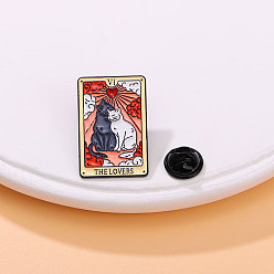 Colorful Tarot Card Alloy Enamel Pins, Cute Animal Cartoon Brooch, Valentine's Day Love Cat Clothes Decorations Bag Accessories, Colorful, 30x20mm