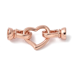 Розовое Золото Латунь раз по сравнению с застежками, без свинца и без кадмия, долговечный, стойки покрытие, сердце, розовое золото , 33 мм