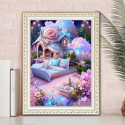 Lilac Castle DIY Diamond Painting Kit, Including Resin Rhinestones Bag, Diamond Sticky Pen, Tray Plate and Glue Clay, Lilac, 400x300mm
