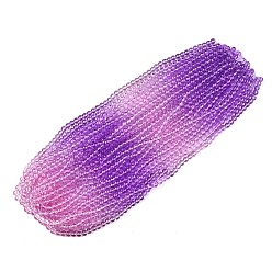 Сине-фиолетовый Выпечка расписные прозрачные стеклянные бусины, градиент цвета, сегментированные разноцветные бусины, круглые, синий фиолетовый, 8 мм, отверстие : 1 мм, около 106 шт / нитка, 31.10'' (79 см)