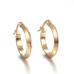 Golden 304 Stainless Steel Hoop Earrings, Hypoallergenic Earrings, Golden, 20.5x19.5x3mm, Pin: 1x0.8mm