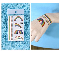 Rainbow Pride Rainbow Flag Removable Temporary Tattoos Paper Stickers, Rainbow, 12x7.5cm