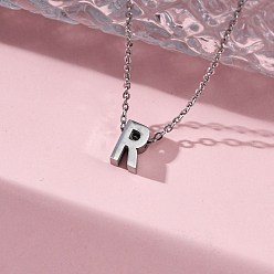 Letter R 304 подвесные из нержавеющей стали ожерелья, буквы, Буква R, 15.94 дюйм(40.5см)~16.14 дюйм(41см)+54мм удлинитель, буквы: 10x6x4 мм.