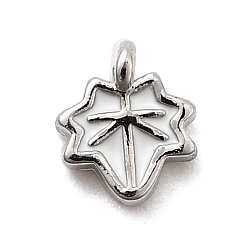 Белый Латунь эмаль прелести, лист, стойки покрытие, долговечный, без кадмия и без свинца, платина, белые, 6x5x1 мм, отверстие : 0.7 мм