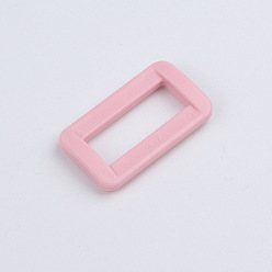 Pink Anneau de boucle rectangle en plastique, boucle de ceinture sangle, pour bagages ceinture artisanat bricolage accessoires, rose, 20mm