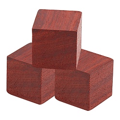 Orange Red Natural Wood Beads, No Hole//Undrilled, Cube, Orange Red, 30x30x30mm