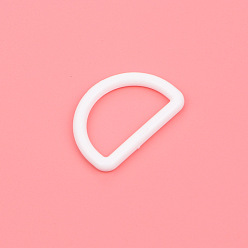 White Plastic Buckle D Ring, Webbing Belts Buckle, for Luggage Belt Craft DIY Accessories, White, 25mm, 10pcs/bag