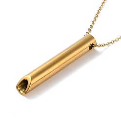 Golden 304 Stainless Steel Whistle Pendant Necklaces, Golden, 19.69 inch(50cm)