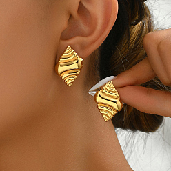 Shell Shape Преувеличенная тема океана 201 серьги-гвоздики из нержавеющей стали для женских аксессуаров, формы раковины, показать на картинке