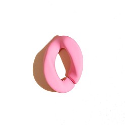 Pink Acrylic hand paint 23mm*17mm simple macaron seven-color chain opening buckle diy can be assembled chain