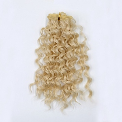 Light Khaki High Temperature Fiber Long Instant Noodle Curly Hairstyle Doll Wig Hair, for DIY Girl BJD Makings Accessories, Light Khaki, 7.87~9.84 inch(20~25cm)