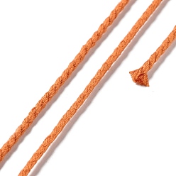 Темно-Оранжевый 20м плетеный шнур из полиэстера для изготовления ювелирных изделий, круглые, темно-оранжевый, 2 мм, около 21.87 ярдов (20 м) / рулон