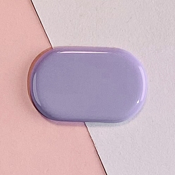 Lilac Plastic Snap Hair Clip Finding, Oval, Lilac, 43x28mm