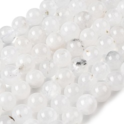 Rainbow Moonstone Бусины из натурального радужного лунного камня, круглые, 10~10.5 мм, отверстие : 1 мм, около 40 шт / нитка, 15.47'' (39.3 см)