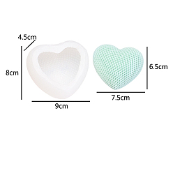 Random Single Color or Random Mixed Color DIY Heart Candle Food Grade Silicone Molds, for Handmade Candle Making, Random Single Color or Random Mixed Color, 80x90x45mm