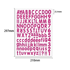 Deep Pink PVC Self-Adhesive Letter & Number Stickers, for Party Decorative Presents, Deep Pink, 297x210mm