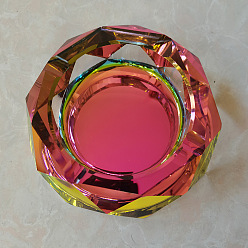 Разноцветный Кварцевая пепельница, украшение стола в домашнем офисе, восьмиугольник, красочный, 120 мм