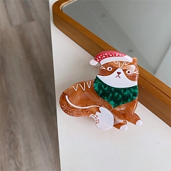 Оранжевый Заколки для волос с ацетатными когтями в рождественской тематике, для девочек детей, оранжевые, 60x60 мм