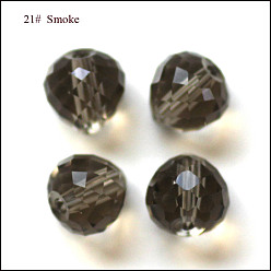 Gray Imitation Austrian Crystal Beads, Grade AAA, Faceted, Teardrop, Gray, 10mm, Hole: 0.9~1mm