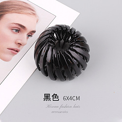 Noir Accessoires pour cheveux simples pour queue de cheval et chignon - bandeau nid d'oiseau paresseux, clip extensible.