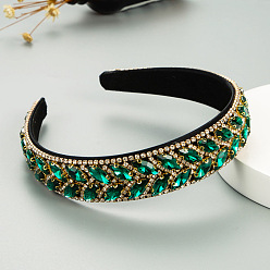 Green Fashion Glass Rhinestone Claw Chain Hairband for Women, Trendy Headwear Jewelry