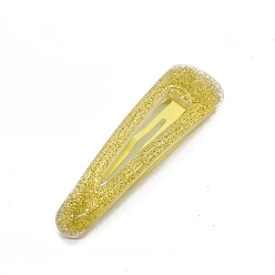 Желтый Блестящие пластиковые заколки для волос, нескользящие заколки для волос для девочек, женщины, желтые, 53x16 мм