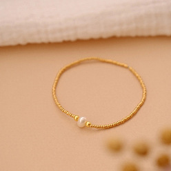 Круглые Браслеты из бисера и стекла toho для женщин, с натуральным барочным жемчугом, круглые