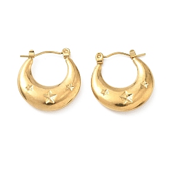 Настоящее золото 18K 304 серьги из нержавеющей стали для женщин, звезда картины, реальный 18 k позолоченный, 21x20x4 мм