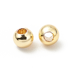 Real 18K Gold Plated Rack Plating Brass Beads, Cadmium Free & Lead Free, Round, Real 18K Gold Plated, 2x2.3mm, Hole: 0.8mm
