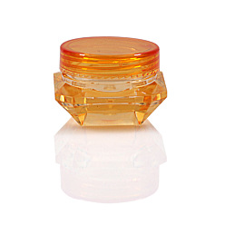 Оранжевый Прозрачная пластиковая пустая портативная банка для крема для лица, крошечные контейнеры для образцов макияжа, с винтовой крышкой, ромб, оранжевые, 3.3x2.1 см, емкость: 2 г