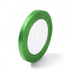 Зеленый Односторонняя атласная лента, Полиэфирная лента, зелёные, 1/4 дюйм (6 мм), около 25 ярдов / рулон (22.86 м / рулон), 10 рулоны / группа, 250yards / группа (228.6 м / группа)