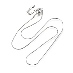 Нержавеющая Сталь Цвет 0.9мм 304 ожерелья из нержавеющей стали в виде змеиной цепи для женщин и мужчин, цвет нержавеющей стали, 17.72 дюйм (45 см)