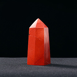 Красный Камень Башня из натуральной красной яшмы, украшение для дисплея, исцеляющие каменные палочки, для декора для балансировки энергии, медитации, терапии, шестиугольная призма, 40~50 мм