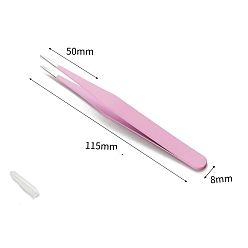 Pink Stainless Steel Tweezers, for DIY Paper Crafts & Scrapbooking, Pink, 11.5x0.8cm