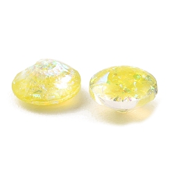 Yellow Resin Imitation Opal Cabochons, Faceted Cone, Yellow, 7x4mm
