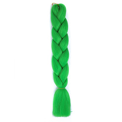 Lime Green Long Single Color Jumbo Braid Hair Extensions for African Style - High Temperature Synthetic Fiber