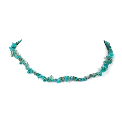 Howlite Natural Howlite Chip Beaded Necklace, Golden, 15.94~15.98 inch(40.5~40.6cm)
