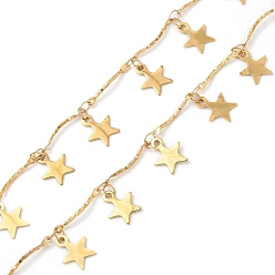 Золотой 304 цепи из нержавеющей стали ссылка, с катушкой, пайки, ионное покрытие (ip), звезда, золотые, 10.5x8.5x0.5 мм