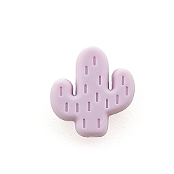 Thistle Food Grade Eco-Friendly Silicone Focal Beads, Chewing Beads For Teethers, DIY Nursing Necklaces Making, Cactus, Thistle, 25x23x8mm, Hole: 2mm