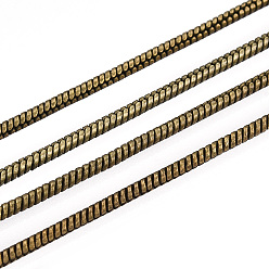 Античная Бронза Латунные цепочки змеи, с катушкой, пайки, без кадмия, без никеля и без свинца, античная бронза, 1.2 мм, около 9.84 футов (3 м) / рулон