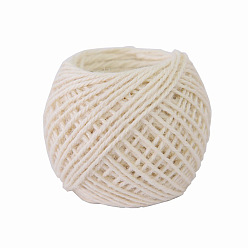 Antique White 50M Jute Cord, Round, for Gift Wrapping, Party Decoration, Antique White, 2mm, about 54.68 Yards(50m)/Roll